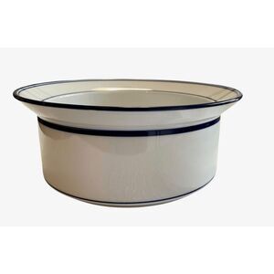 Vintage Brand New Dansk Blue & White Rimmed Dish Bowl‎ 8"